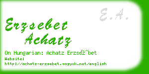 erzsebet achatz business card